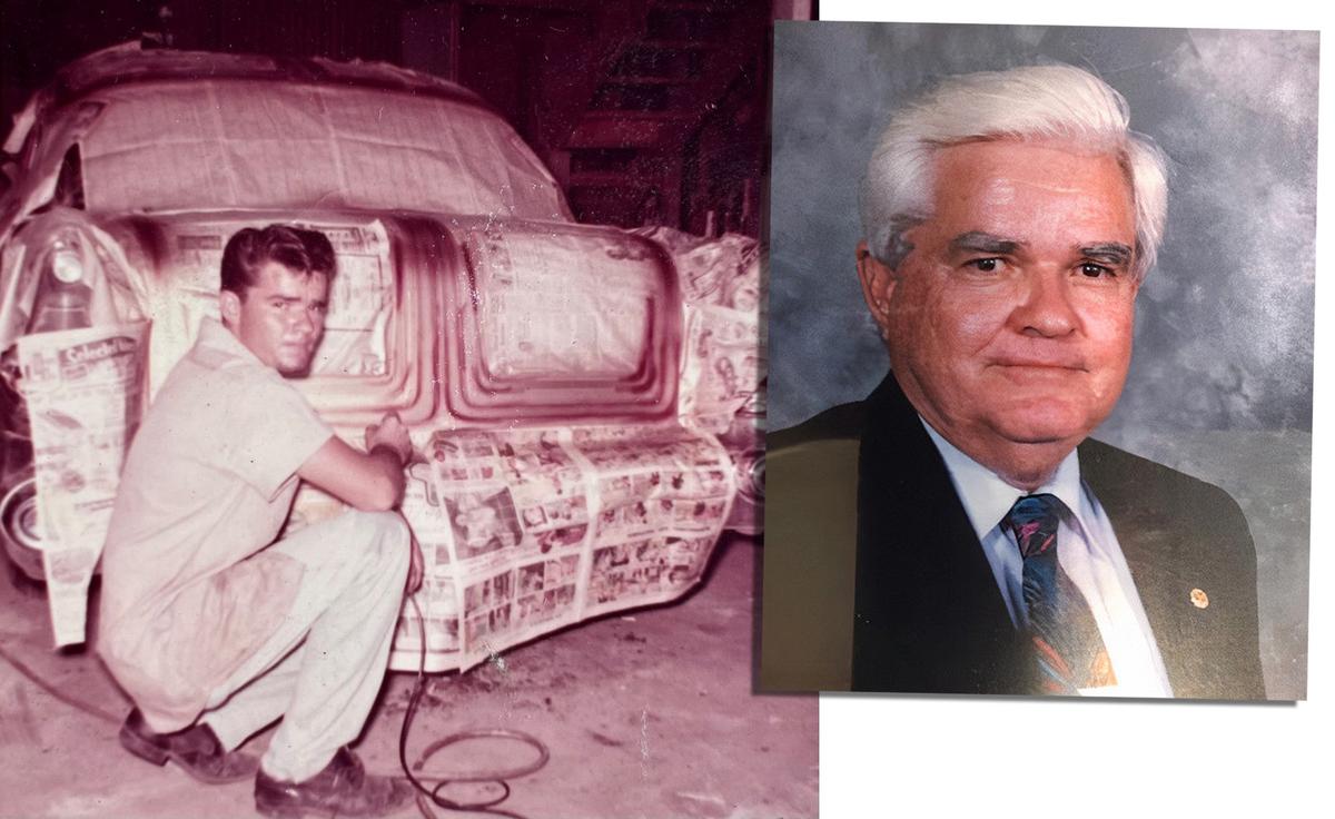 (Left) Leroy Gonzalez working on a car as a young man; (Right) A more recent photo of the late Leroy Gonzalez. (Courtesy of John Harris)