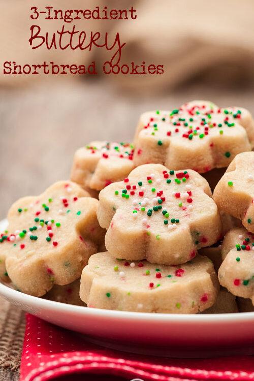 3-Ingredient Buttery Shortbread Cookies