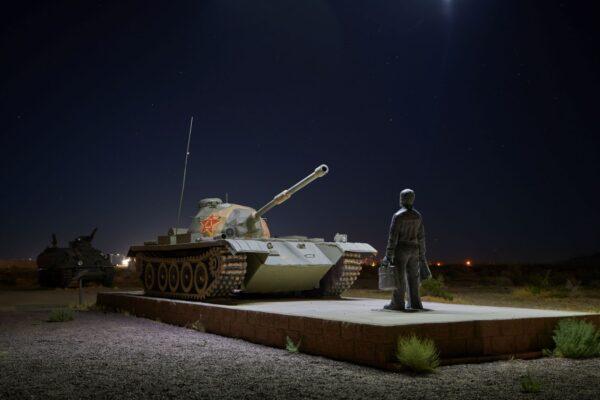 The statue of Tank Man in the Liberty Sculpture Park, the Mojave Desert, San Bernardino County, California. (Courtesy of Jonas Yuan)