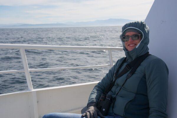 A happy passenger onboard the Blackfin. (Courtesy of Karen Gough)