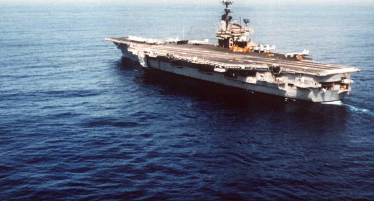 This 1991 U.S. Navy file photo shows the aircraft carrier USS Independence underway in the Indian Ocean. (U.S. Navy Files/AFP via Getty Images)