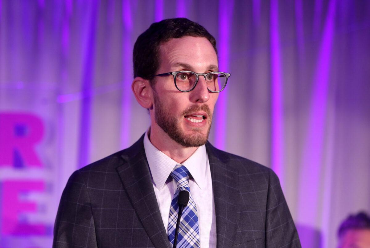 California state Senator Scott Wiener speaks at the Lambda Legal 2018 West Coast Liberty Awards at the SLS Hotel in Beverly Hills, Calif., on June 7, 2018. (Randy Shropshire/Getty Images for Lambda Legal)