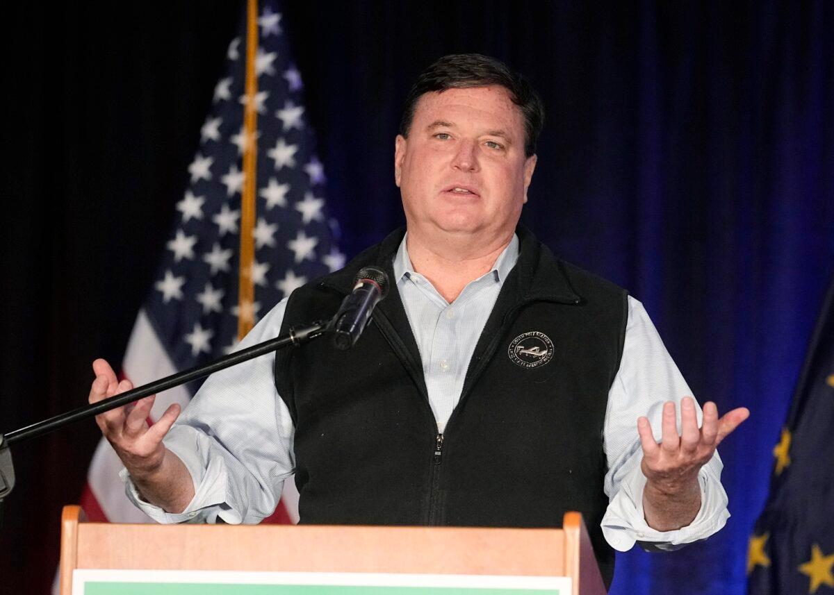 Indiana Attorney General Todd Rokita speaks in Schererville, Ind., on Nov. 8, 2022. (Darron Cummings/AP Photo)