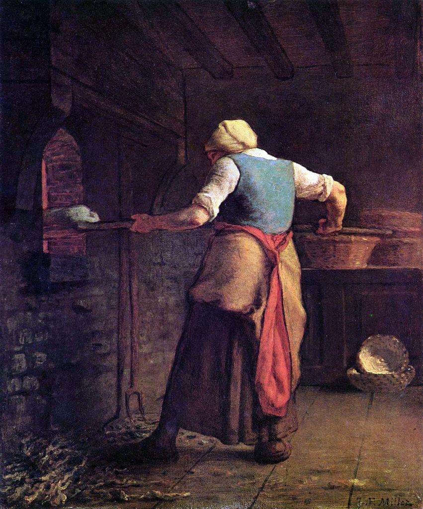 "A Woman Baking Bread," 1854, by Jean-François Millet. Oil on canvas, 21.6 inches by 18.1 inches. (Public domain)