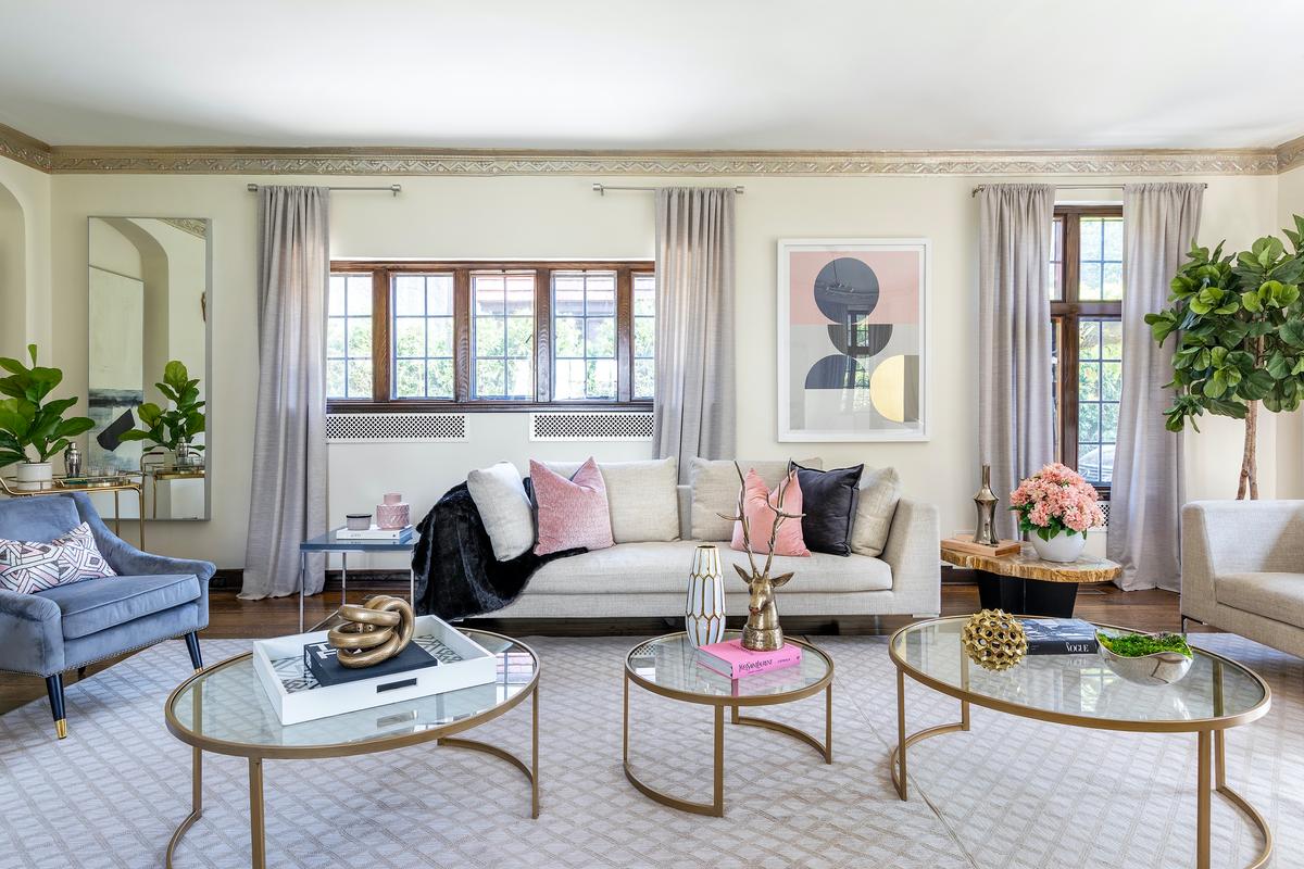 Various tints, tones and shades of pink help to create a modern and sophisticated color palette in this living room. (Provided photo/TNS)