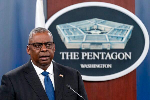 Secretary of Defense Lloyd Austin speaks during a news conference at the Pentagon in Washington on Nov. 3, 2022. (Andrew Harnik/AP Photo)