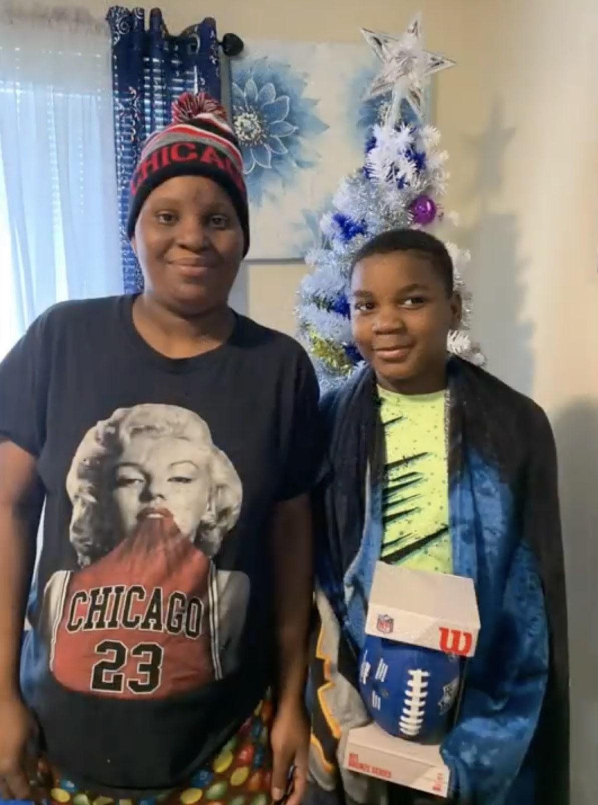 Tyshon with his mother, Mary Wilkins. (Courtesy of Aurora Illinois Police Department)