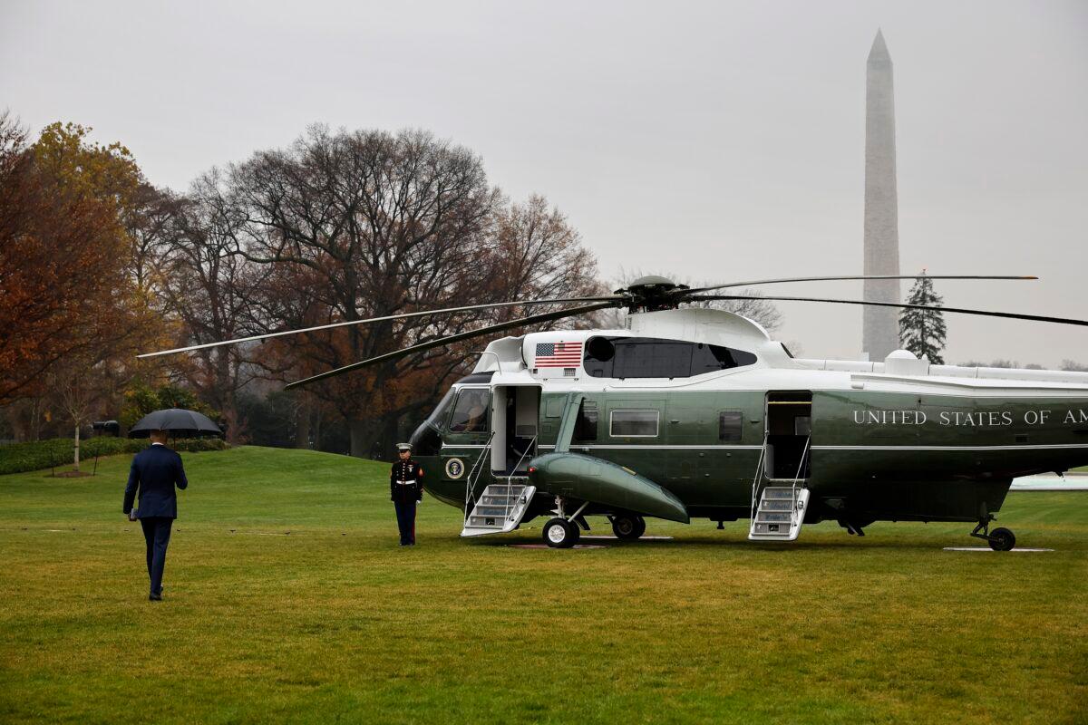 President Joe Biden departs the White House in Washington on Dec. 6, 2022. (Chip Somodevilla/Getty Images)