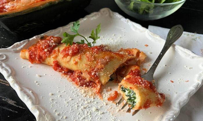 3 Cheese and Spinach Manicotti