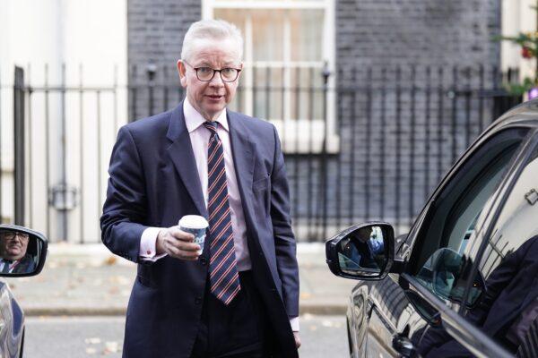 Michael Gove, minister for levelling up, housing, and communities, pictured in Downing Street, London, on Dec. 7, 2022. (James Manning/PA Media)