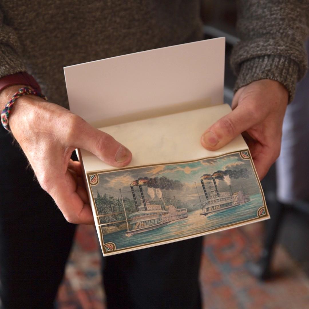 Martin Frost has completed some 3,500 fore-edge paintings over a 50-year career. (Courtesy of <a href="https://www.foredgefrost.co.uk/">Martin Frost</a> <a href="https://www.instagram.com/foredgefrost1/">@foredgefrost1</a>)