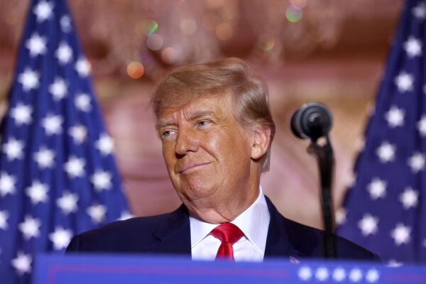 Former President Donald Trump speaks during an event at his Mar-a-Lago home in Palm Beach, Fla., on Nov. 15, 2022. Trump announced that he was seeking another term in office and officially launched his 2024 presidential campaign. (Joe Raedle/Getty Images)