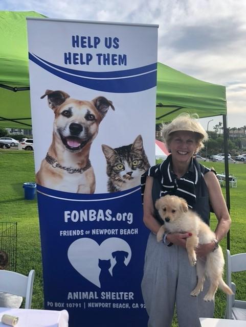 California Assemblywoman Diane Dixon with a shelter pet. (Courtesy of Friends of the Newport Beach Animal Shelter)