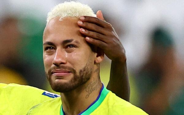 Brazil's Neymar looks dejected after losing the penalty shootout during FIFA World Cup Qatar 2022 - Quarter Final match between Croatia and Brazil, at Education City Stadium, Doha, Qatar, on Dec. 9, 2022. (Hannah Mckay/Reuters)