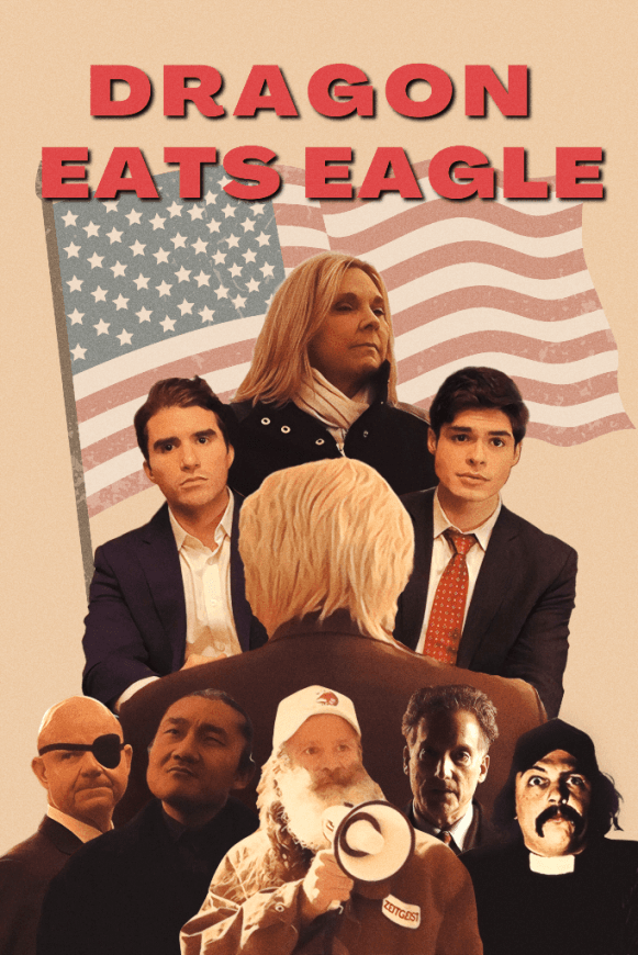 "Dragon Eats Eagle" tackles two of the three most discussed, debated, divisive, and polarizing U.S.-based news events of this century. (Prime Video)