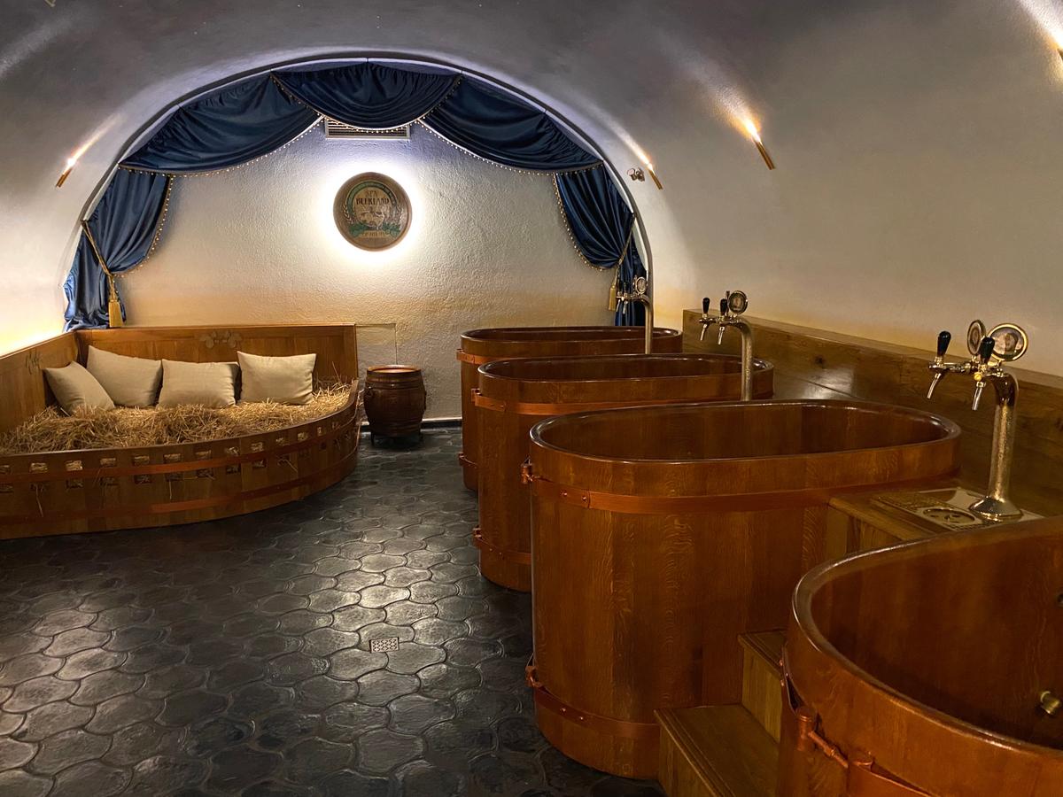 Take a beer bath at Spa Beerland’s Beer Chateau. (Courtesy of Tim Johnson)