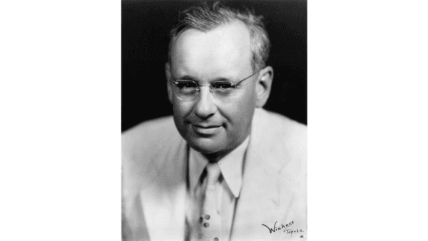 Republican Governor of Kansas Alf Landon ran against Franklin Delano Roosevelt in the 1936 election. (Wichers/MPI/Getty Images)