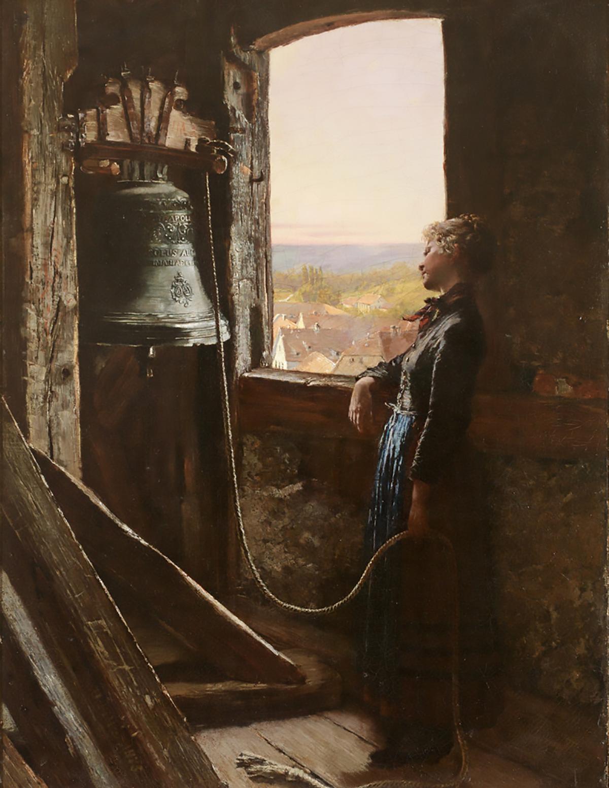 Tennyson asks the bells to “ring out the false” and ring in the noble, the true, and the good. “The Young Lady Bellringer,” 1875, by Otto Piltz. Oil on canvas. (Public Domain)