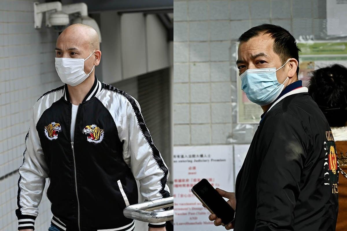 (L-R) Hu Aimin and Zhuo Jinseng were charged with criminal damage for vandalizing the display of Falun Gong practitioners on April 3, 2021, This photo was taken on Oct. 31, 2021. (Sung Pi-Lung/The Epoch Times)