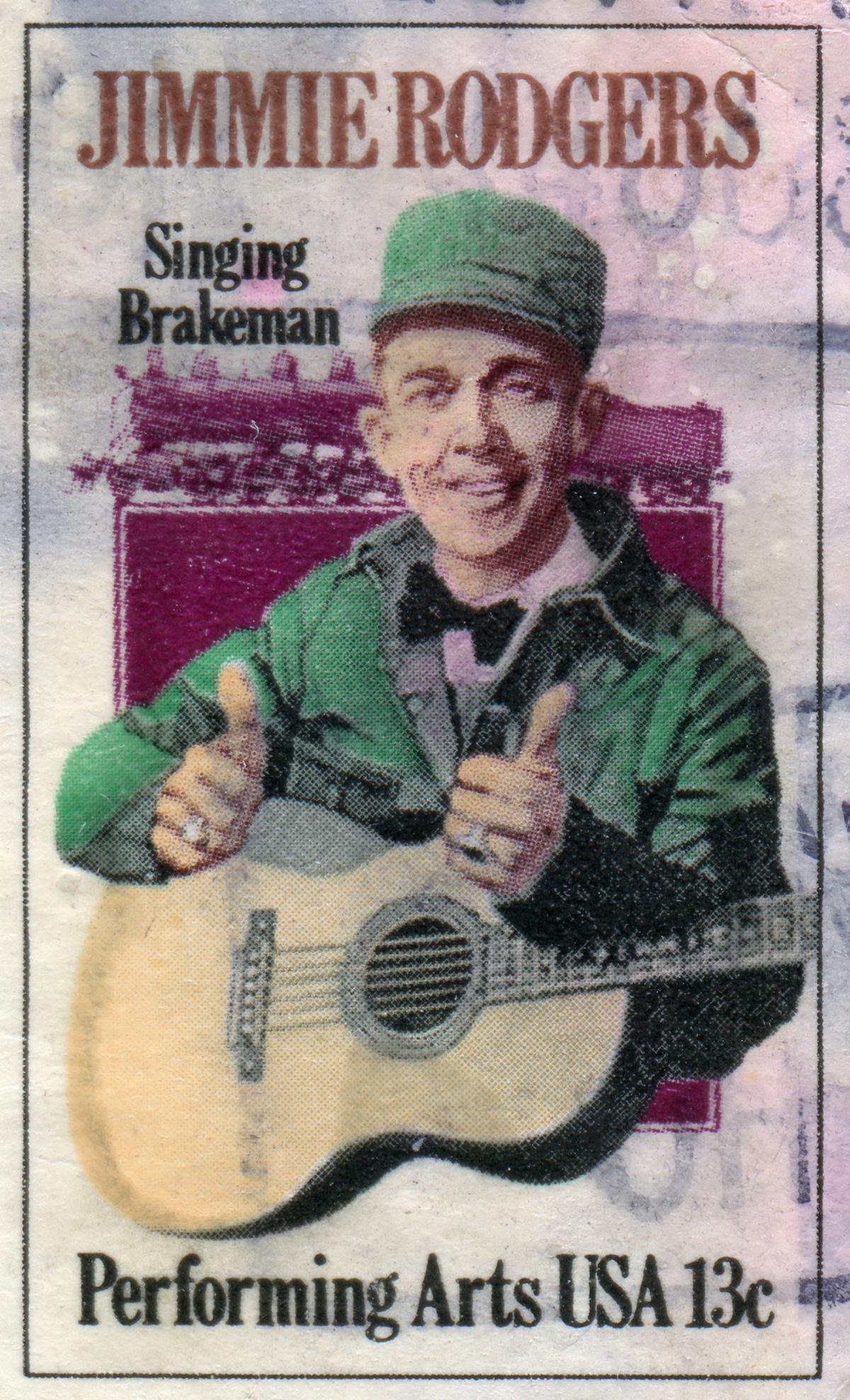 The "Singing Brakeman." The Father of Country Music, Jimmie Rodgers, printed on a postage stamp, circa 1978. (Sergey Kohl/Shutterstock)