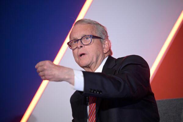 Ohio Gov. Mike DeWine answers a question while taking part in a panel discussion during a Republican Governors Association conference in Orlando, Fla., on Nov. 16, 2022. (Phelan M. Ebenhack/AP Photo)
