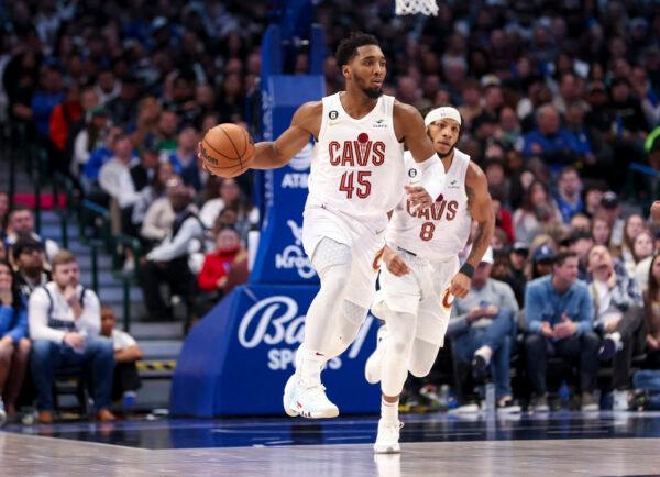 Cleveland Cavaliers guard Donovan Mitchell (45) controls the ball during the second quarter against the Dallas Mavericks at American Airlines Center in Dallas on Dec. 14, 2022. (Kevin Jairaj-USA TODAY Sports via Reuters)