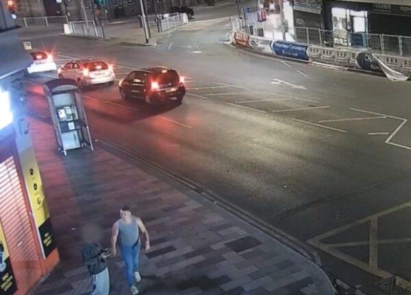 A CCTV clip of Jordan McSweeney prowling the streets of Ilford, east London, looking for a victim in the early hours of June 26, 2022. (Metropolitan Police)