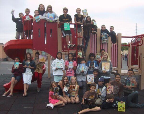 Dingeman Elementary School Book Drive. (Courtesy of Charlotte Perry)