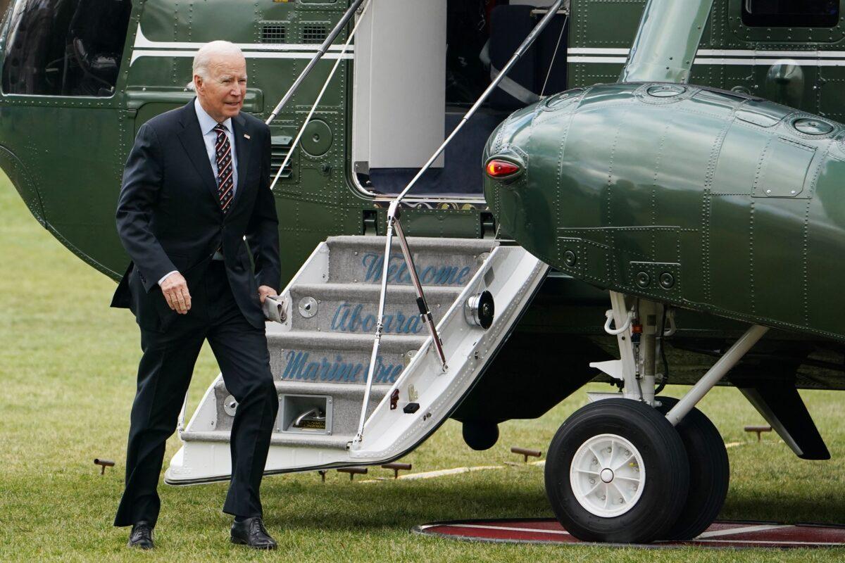 President Joe Biden steps off Marine One in Washington on Dec. 16, 2022. (Mandel Ngan/AFP via Getty Images)
