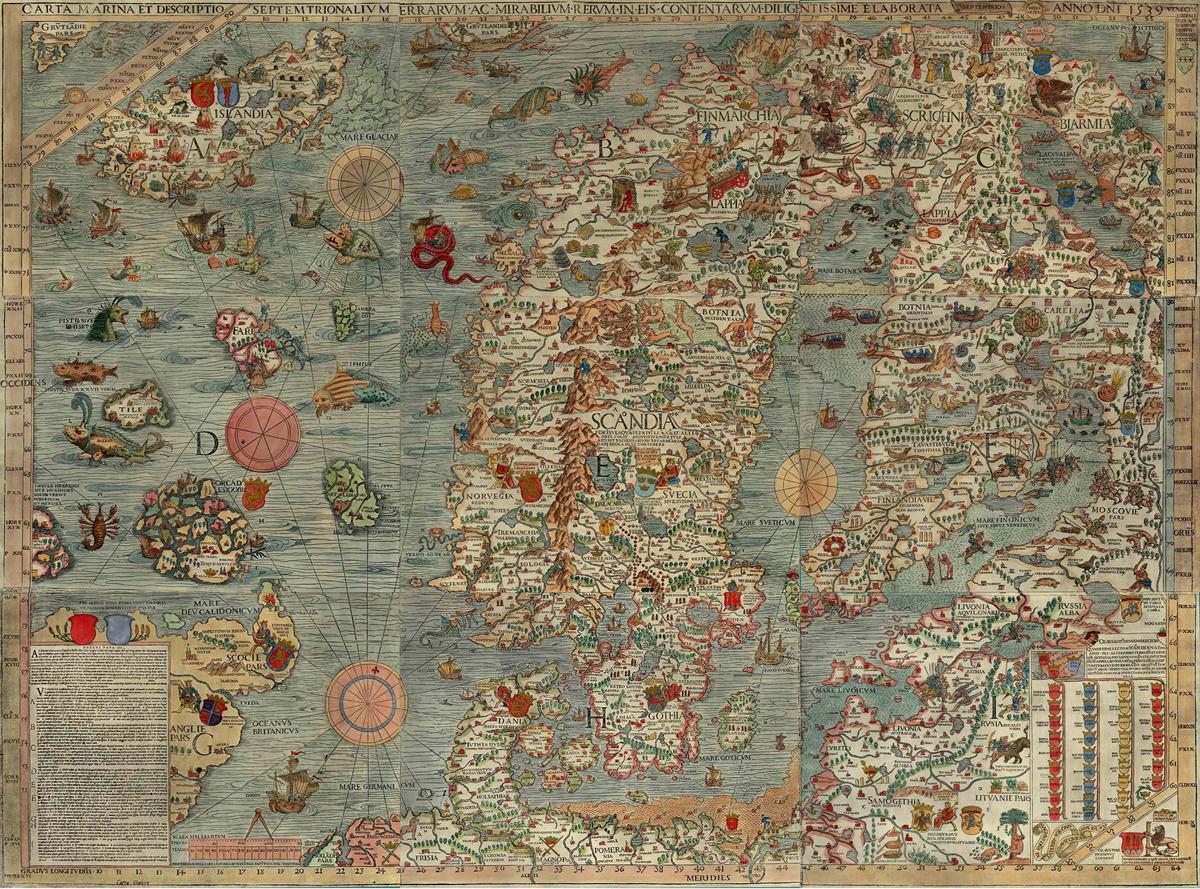 Olaus Magnus’s map "Carta Marina" from 1539. (Public Domain)