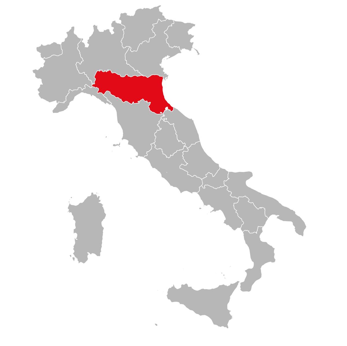 The Emilia-Romagna region begins just southeast of Milan and the Lombardy region and runs across the northern edge of Tuscany, all the way to the Adriatic Sea. (infinetsoft/Shutterstock)