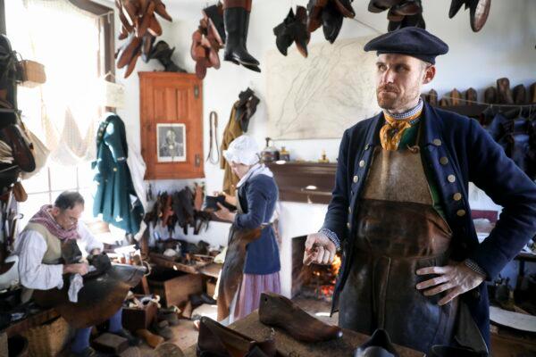 The shoemaker’s shop in Colonial Williamsburg. (Samira Bouaou for American Essence)