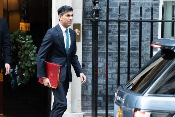 Prime Minister Rishi Sunak leaving 10 Downing Street, London, to appear for the first time in front of the Commons Liaison Committee of select committee chairs, in the House of Commons, on Dec. 20, 2022. (James Manning/PA Media)