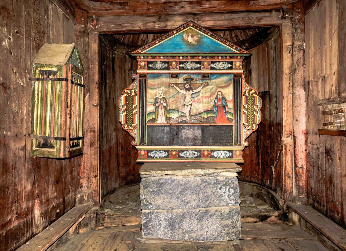 The altar in Borgund Stave Church, dedicated to St. Andrew. (CA Irene Lorenz/Shutterstock)
