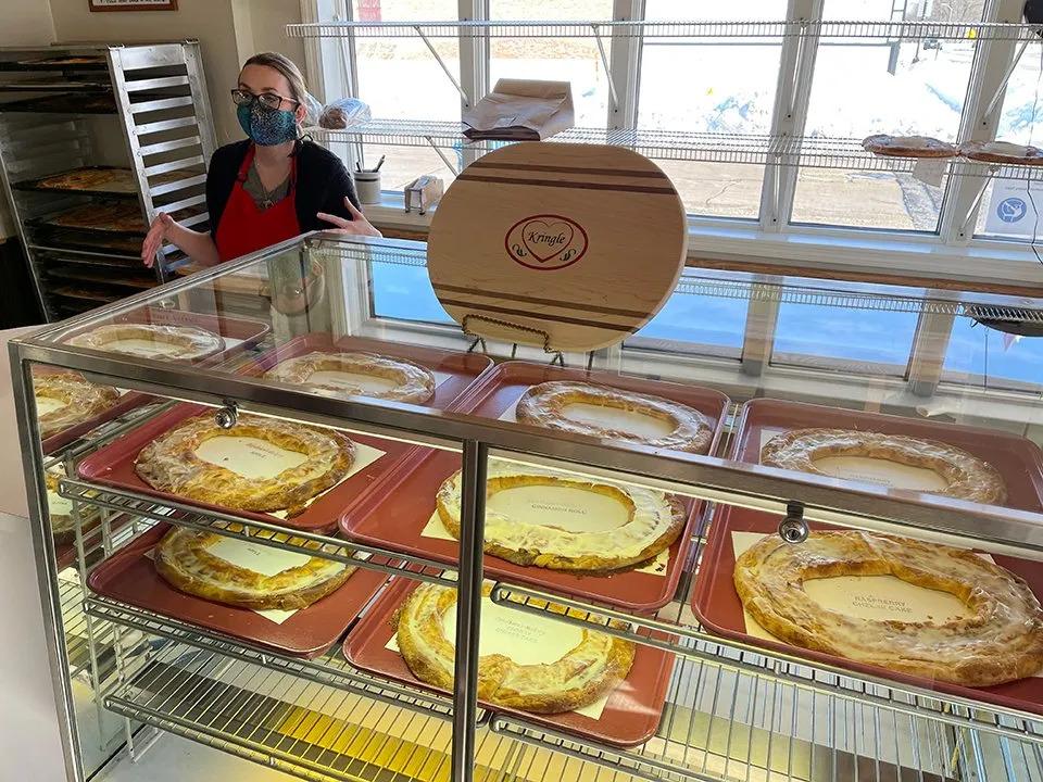 Bendtsen's Bakery in Racine, Wis. offers more than 30 flavors of kringle, all painstakingly handmade—by just two bakers. (Courtesy of Bendtsen’s Bakery)