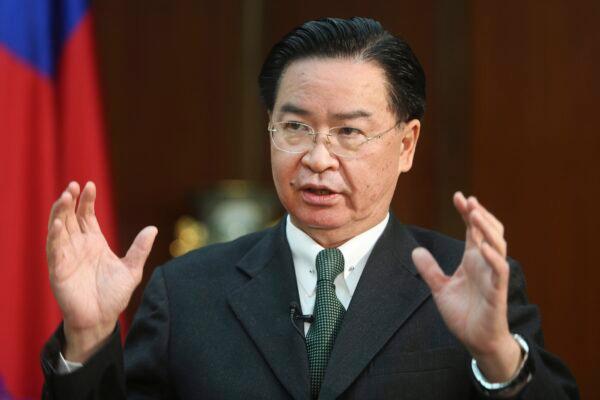 Taiwanese Foreign Minister Joseph Wu speaking during an interview with The Associated Press at his ministry in Taipei on Dec. 10, 2019. (Chiang Ying-ying/AP Photo)