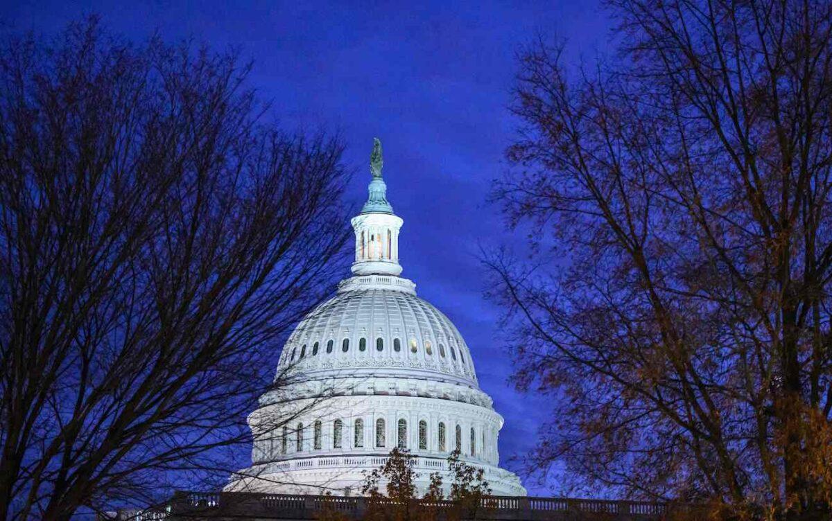 The U.S. Capitol is seen as the sun sets in Washington on Dec, 20, 2022. (Mandel Ngan/AFP via Getty Images)