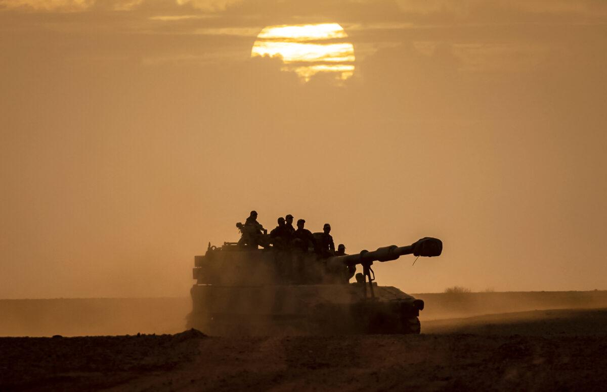 A Royal Moroccan Armed Forces tank is driven in the Grier Labouihi region in Agadir, southern Morocco, during the "African Lion 2022" military exercise, on June 21, 2022. (FADEL SENNA/AFP via Getty Images)