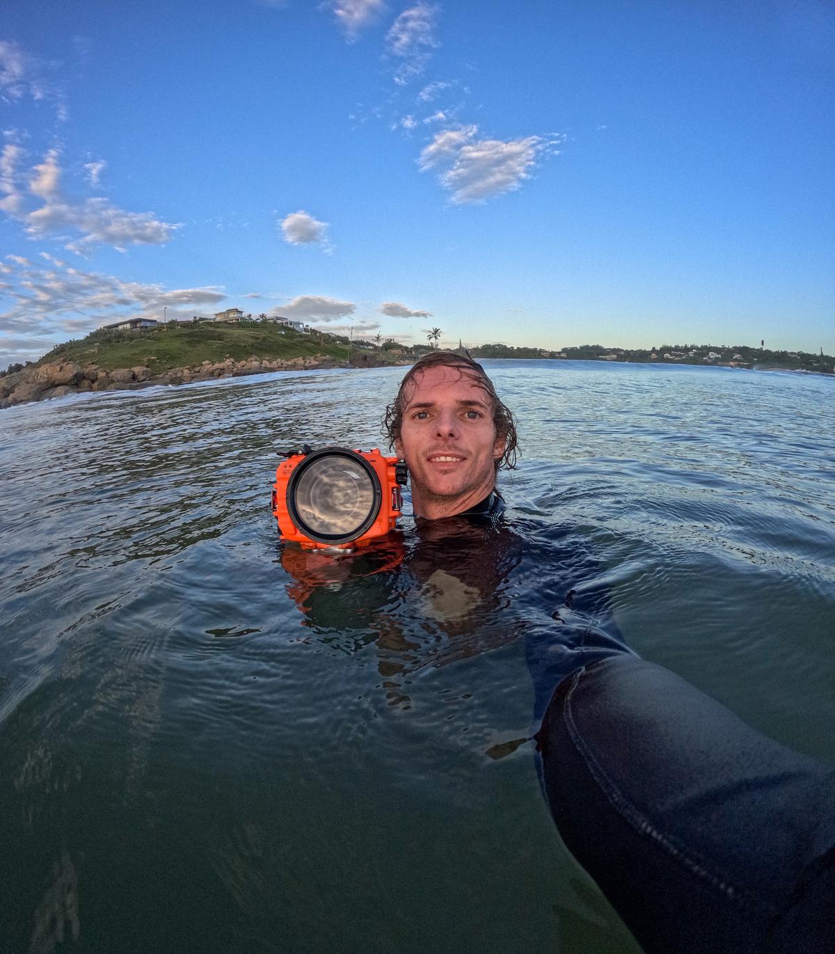 A selfie of marine photographer Terence Pieters. (Courtesy of <a href="https://www.instagram.com/orangerocks.za/">Terence Pieters</a>)