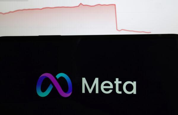 The share price of Meta dropped by more than 25 percent and Facebook lost $230 billion in market value, the biggest one-day loss in history for a U.S. company. This followed the company's first ever drop in daily user numbers, on Feb. 3, 2022. (Photo Illustration by Justin Sullivan/Getty Images)