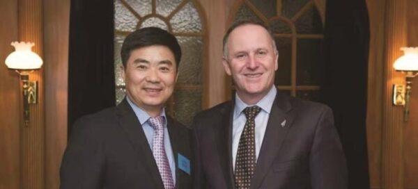 Chinese businessman Zhou Jiexiang was pictured with former New Zealand Prime Minister John Key. (Wenhua Weekly)