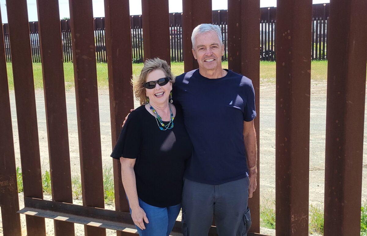 Diane and Tom Langan at the southern U.S. border. (Courtesy of Morale Boosters)