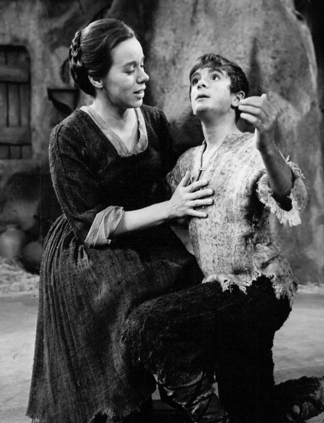 Photo of Kurt Yaghjian in the title role of the 1965 version of the televised opera "Amahl and the Night Visitors." Martha King played the role of Amahl's mother. (Public Domain)