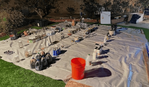 Officers discovered an underground drug lab under a search warrant in Granada Hills, Calif., on Dec. 21, 2022. (Courtesy of Los Angeles Police Department)