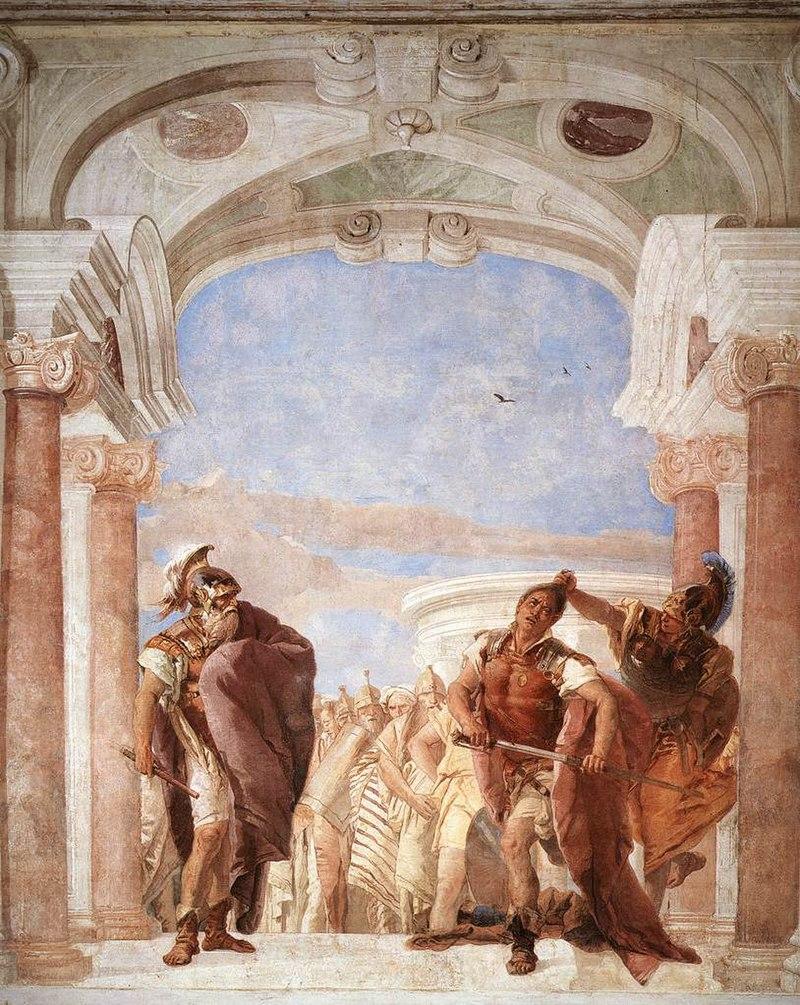 “The Rage of Achilles,” 1757, by Giovanni Battista Tiepolo. Fresco at the Villa Valmarana ai Nani, Vicenza. (Public Domain)