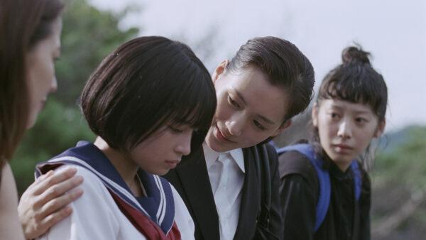 Three 20-something sisters attend their father's funeral, where they meet their teen half-sister Suzu (Suzu Hirose, 2nd L) for the first time, in "Our Little Sister." (Sony Pictures)