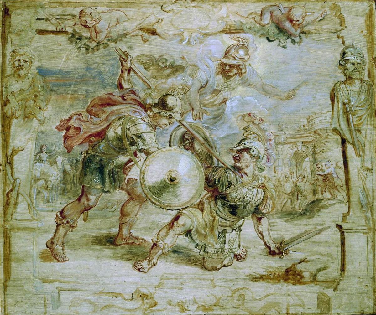 “The Death of Hector,” unfinished oil painting circa 1630–1635, by Peter Paul Rubens. Museum Boijmans Van Beuningen, Rotterdam, Netherlands. (Public Domain)