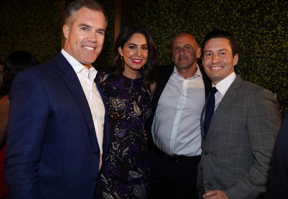 (L-R) Peter Alexander, Cecilia Vega, Ricardo Jimenez, and Dax Tejera attend the CAA Kickoff Party for the White House Correspondents Dinner weekend, at Dovetail at the Viceroy, in Washington on April 29, 2022. (Leigh Vogel/Getty Images)