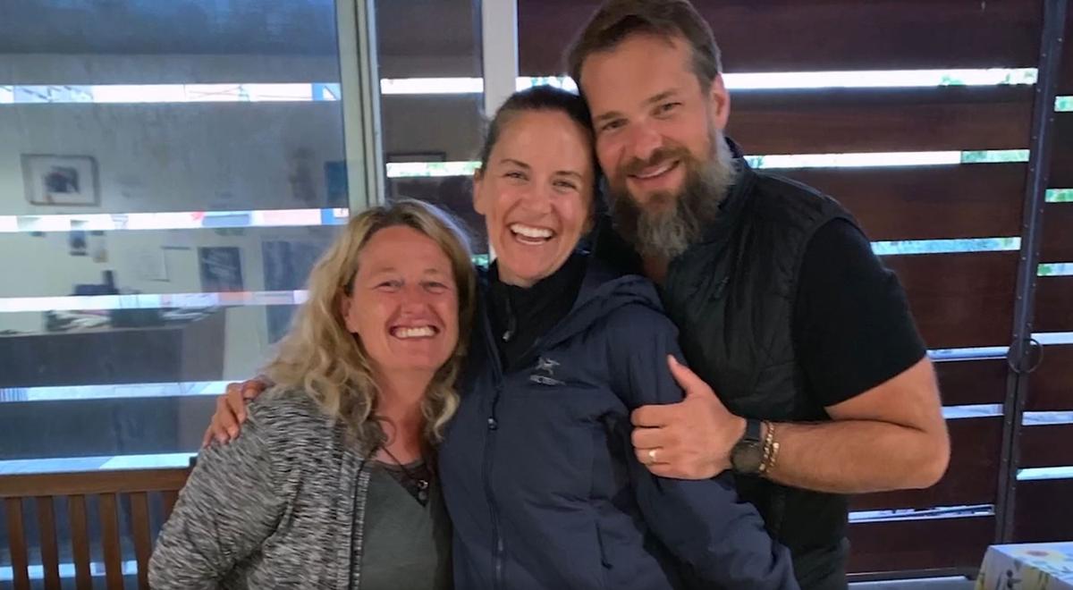 From L to R: New friend Laura, Kristin Dickerson, and Peter Fleisher in “Camino de Santiago: Faith Walk” (Spirit & Nature Productions)