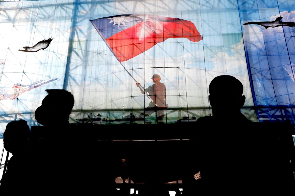 Taiwanese flags at the Ministry of National Defense of Taiwan in Taipei, Taiwan, on Dec. 26, 2022. (Ann Wang/Reuters)
